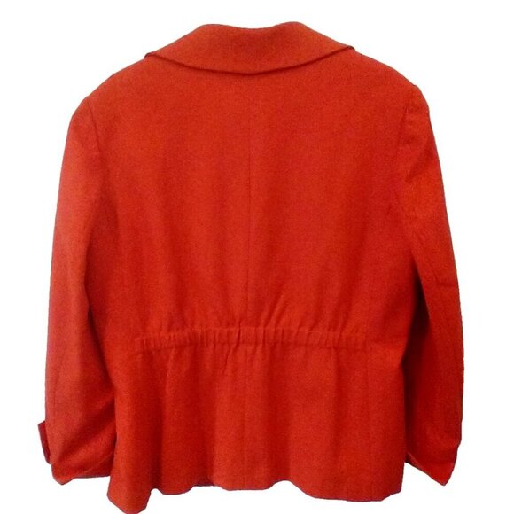COLDWATER CREEK Women's Single Snap Cotton Blend Blazer Bright Red Lined - 18 - Picture 9 of 11